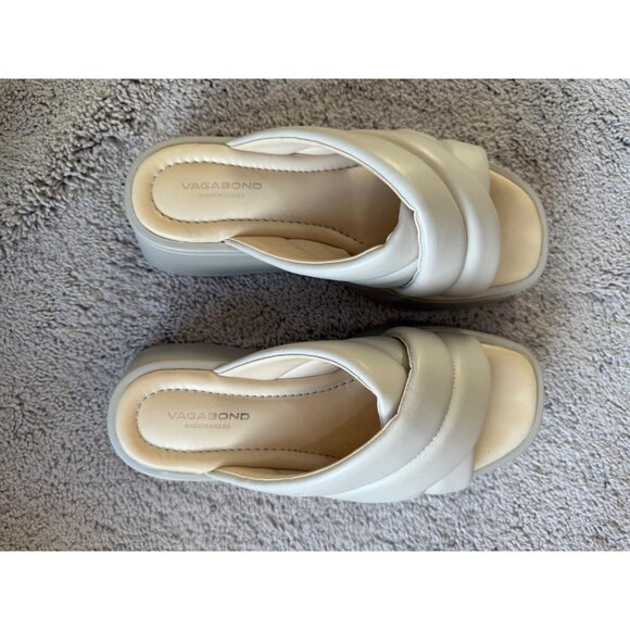 Vagabond Sandal Womens Size 6 Ivory Courtney Crossband Open Toe Slide Casual - Picture 11 of 16